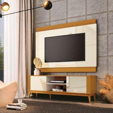 Imagem de Conjunto Rack + Painel LEG Estilo Retrô 1,60m para TV Até 60'' Acabame