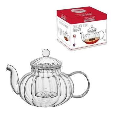 Imagem de Chaleira Bule Com Tampa Infusor Vidro Bororsilicato Hauskraft 600 Ml P