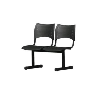 Imagem de Longarina 2 Lugares Recepção - Sala De Espera Dvs Cor Preta - Sintonia