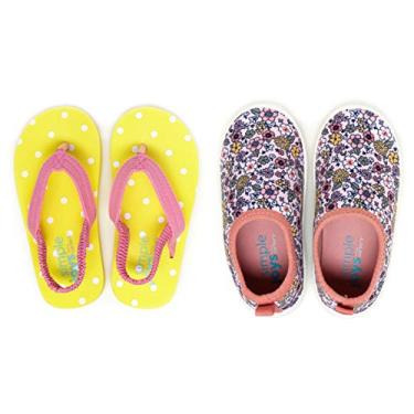 Imagem de Simple Joys by Carter's Conjunto de sandálias Kimmie Kaia Aqua para meninas, amarelo/estampado, 4 crianças pequenas