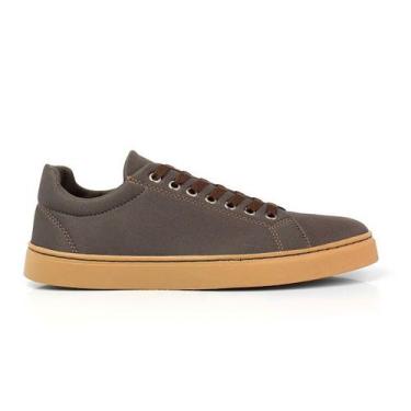Imagem de Sapatênis Masculino Casual Marrom Elegante Lona Estiloso - Nshoes, 41,