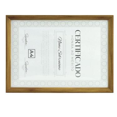 Imagem de Moldura Porta Diploma Certificado Tamanho A4 6051 - Livon, Marrom Clar