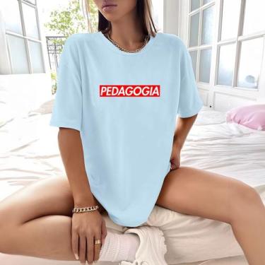 Imagem de Camisa Camiseta Feminina Estampada Suprem Pedagogia 100% Algodão Fio 3