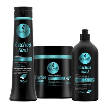 Imagem de Kit Haskell Cachos S.Para Cachos Mais Definidos maciez 500ml
