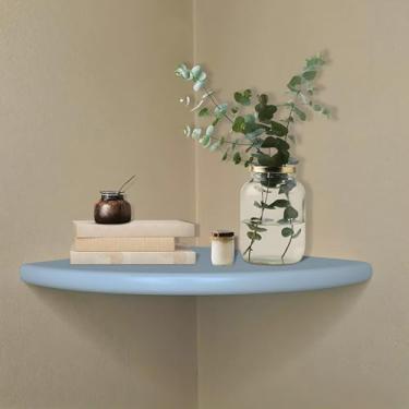 Imagem de Prateleira de Canto de Parede Colorido em Mdf Laqueado Cor:AZUL CANDY;Tamanho:30X30 CM