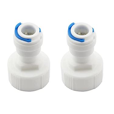 Imagem de ZYAMY 2 peças Adaptador de rosca NPT reto 3/4" FNPT para tubo de 3/8" OD Push Fit Encaixe Encaixe Rápido Acessórios de Purificador de Água Acessórios
