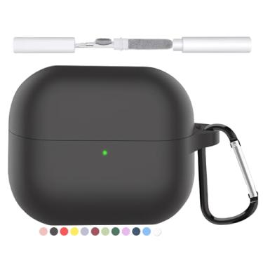 Imagem de Capa de silicone compatível com Samsung Galaxy Buds 3/Galaxy Buds 3 Pro (2024), capas protetoras para Galaxy Buds 3 Pro com kit de limpeza de chaveiro, acessórios de fone de ouvido Buds3 à prova de