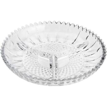 Imagem de Petisqueira de Cristal com 3 Divisórias Glory 34cm x 4cm - Lyor