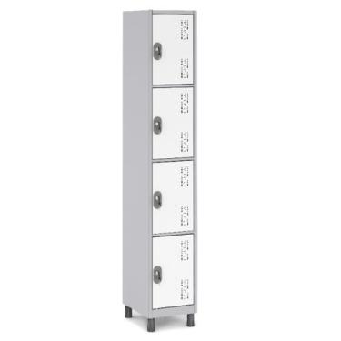Imagem de Armário de Aço com 4 Portas para Espaços Corporativos - W3, Branco