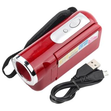 Imagem de Bindpo Câmera de vídeo digital infantil, 1080p 16M com zoom digital 16X e gravação DV com tela LCD TFT de 5 cm para fotografia/férias (vermelha)