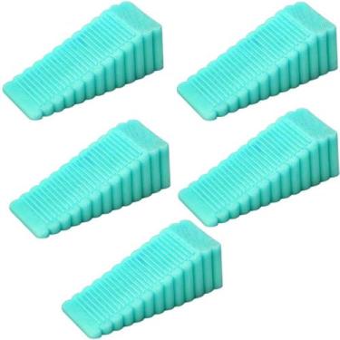 Imagem de 5 peças de cunha de batente de porta, para carpete, parte inferior de azulejo, concreto, tapete, piso de madeira, anticolisão e antiderrapante (verde)