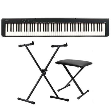 Imagem de Piano Digital Casio CDP-S160 Preto - 88 Teclas + Suporte em X + Banque