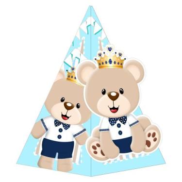 Imagem de 10 Caixas Cone Ursinho Príncipe com Aplique 3D - Qfestança