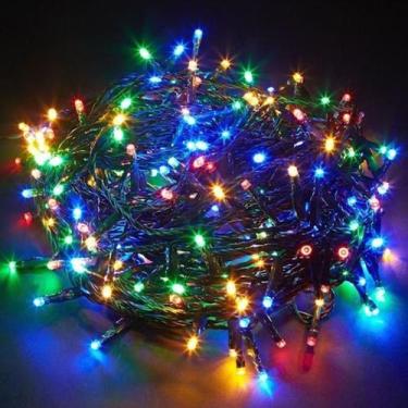 Imagem de Pisca Cordão De 100 Leds Colorido 10 Metros 127v Fio Verde - Global