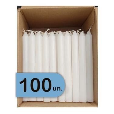 Imagem de Velas Palito Branca 18cm 100 Unidades - SB - Santa Bárbara