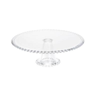 Imagem de Prato Bolo de Cristal com Pe Clear Bolinha Incolor 31 x 11cm - Unid. -