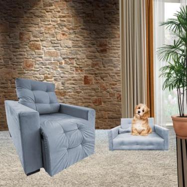Imagem de Poltrona Retrátil e Reclinável Com Apoio de Pés Cris Mais Sofá Pet Bob