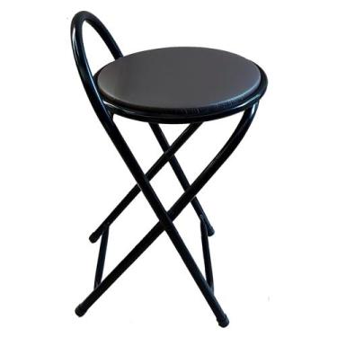 Imagem de Banco Baixo Articulável e Dobrável 50 cm de Altura Preto - Metalfany, 