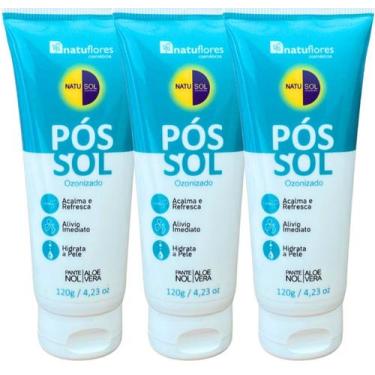 Imagem de Gel Pós Sol para Face e Corpo Natusol 120ml Natuflores - kit 3un