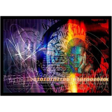 Imagem de Quadro Decorativo Informática Tecnologia Binário Computação Lojas Sala