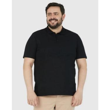 Imagem de Camisa Polo Piquet Malwee Masculina Plus Size Ref. 87851, Preto, G1