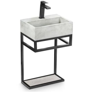 Imagem de Gabinete Banheiro Ferro Los Angeles 40x30cm Venturi, Concreto