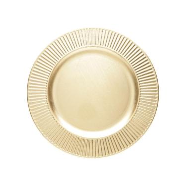 Imagem de Sousplat De Mesa Redondo Primer Dourado Plástico Lyor 33cm