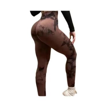 Imagem de Leggings de Yoga com Cintura Alta Tie-Dye para Mulheres - Sem Costura 