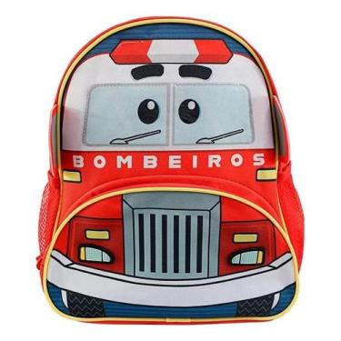 Imagem de Mochila Infantil Com Alças - Bombeiro - Clio Pets, Vermelho