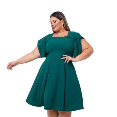 Imagem de Vestido Plus Size Feminino Rodado Moda Evangélica 0500 - Bellucy Modas