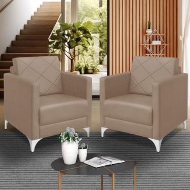 Imagem de kit 2 Poltrona Helena Decorativa Clinica e recepção tecido suede - me,