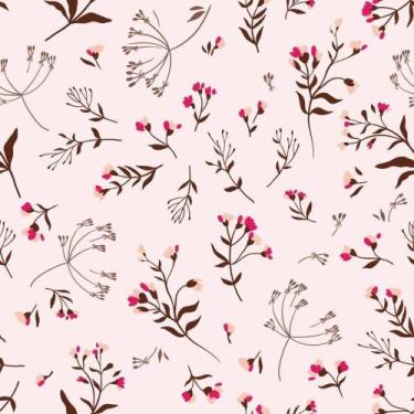 Imagem de Papel De Parede Adesivo Lavável Menina Floral Tons Rosa Claro Quarto S