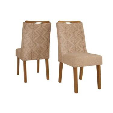 Imagem de Kit 2 Cadeiras de Cozinha Stela 2 Un Ipe/Suede Kraft Bege - DJ Móveis