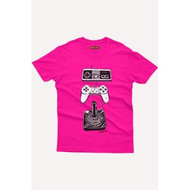 Imagem de Camiseta Gamer Evolution Control Para gamers de gerações - nerd chic, 