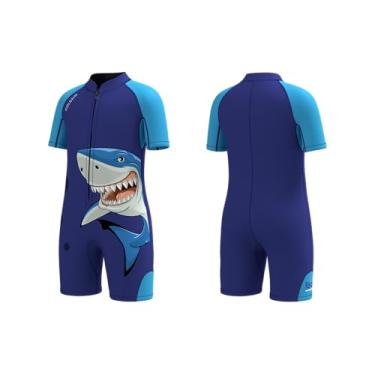 Imagem de Goldfin Roupa de mergulho infantil para meninos e meninas, roupa de mergulho infantil de 2 mm, roupa de neoprene juvenil, zíper frontal, mantém aquecido para água, aeróbica, mergulho, surfe, natação