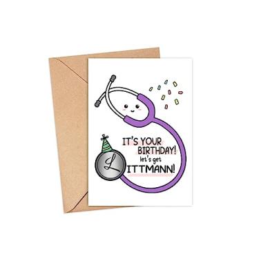 Imagem de OwingsDesignsPerfect Cartão It's Your Birthday Let's Get Littman - Cartão de Medicina de Emergência - Cartão de Trocadilho Médico Bonito Presente para Médico-Enfermeiro - Cartão Pediatra - Cartão de