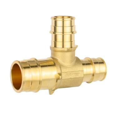 Imagem de (Pacote com 5) EFIELD Pex-A Encaixe de latão de expansão 1 "x 3/4"x 3/10.2 cm Redcuing Tee SOMENTE para conexão de tubulação Pex-A, ASTMF1960