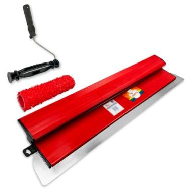 Imagem de Desempenadeira Berox 60cm com Suporte de Pressão e Rolo de 23cm – Ideal para Massa Corrida Textura Pintura e Nivelamento de Superfície Design Ergonômico Kit Profissional