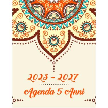 Imagem de Agenda 5 Anni 2023-2027: 60 mesi Planner annuale Calendario mensile, agenda agenda floreale Organizzatore e appuntamento e festività federali