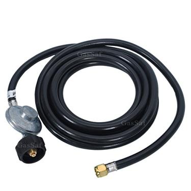 Imagem de GasSaf Mangueira reguladora de propano de 3 metros, regulador de grade de propano com mangueira para tanque de propano QCC1 e a maioria das churrasqueiras a gás LP, aquecedor e mesa de fogueira, porca