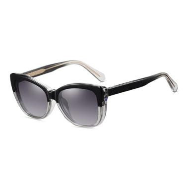 Imagem de VFDHN Clip On Óculos de Sol Feminino Polarizado Óculos de Sol Quadrado Magnético Leopardo Ao Ar Livre Uv400, armação preta cinza, tamanho único