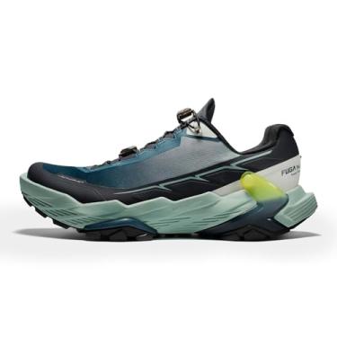 Imagem de KAILAS FUGA DU Trail Tênis de corrida masculino, antiderrapante, leve, bico largo, caminhada, caminhada, uso ao ar livre, tênis esportivo, Azul ciano/azul marinho, 39