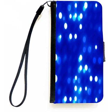 Imagem de Rikki Knight Capa carteira flip com luzes espaciais azuis para iPhone 5c da Apple com aba magnética