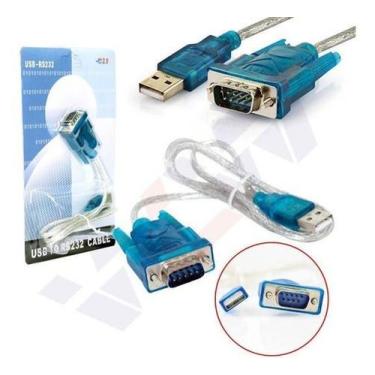 Imagem de Cabo Conversor Porta Serial Rs232 Usb Azul Vga Machoxusb - Genérica