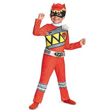 Imagem de Red Power Rangers Costume for Toddlers. Official Licensed Red Ranger Dino Charge Classic Power Ranger Suit with Mask for Boys & Girls, Medium (3T-4T)