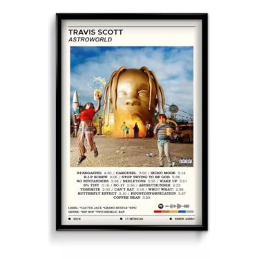 Imagem de Quadro Decorativo Álbum Astroworld Spotify Travis Scott C/Moldura