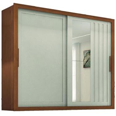 Imagem de Guarda Roupas Casal Ripado com Espelho 2 Portas de Correr 4 Gavetas Tr