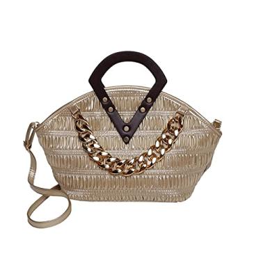 Imagem de Bolsas Tote Bag Grandes para Mulheres Bolsa Transversal de Couro Luxo para Senhoras(Gold)