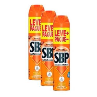 Imagem de kit 3 Multi inseticida Sbp Aerossol Sem Cheiro 450ml Cada