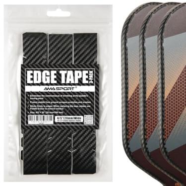 Imagem de PICKLETECH AMA Sport Pickleball Fita de proteção para raquete – Textura entrelaçada de poliuretano 3K – Protetor de borda de cabeça de raquete – Fita de proteção de borda de raquete que se encaixa perfeitamente na borda curvada – Sem rugas